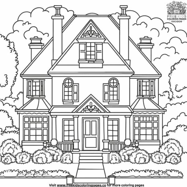 Grand house coloring pages