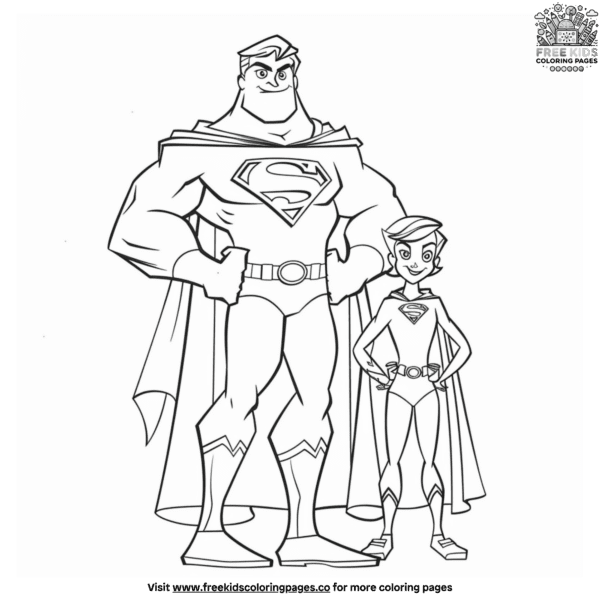 Heroic superhero dad coloring page