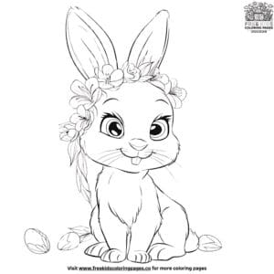 Joyful Easter Bunny Party Coloring Pages