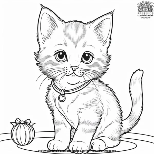 Kitten at festive parade coloring pages