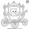 Kitten in a royal carriage, waving regally.