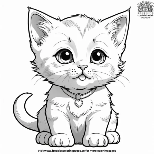 Kitten looking up coloring pages