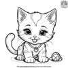 Kitten with a sweet smile, playing with a toy.