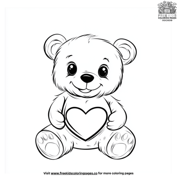 Lovely cute bear coloring pages