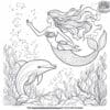 Dolphin With A Mermaid Coloring Pages