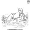 Magical Barbie Dolphin Coloring Pages