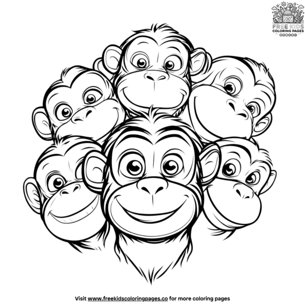 Monkey troop coloring pages