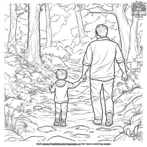 Nature walk coloring pages