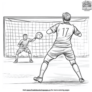 Penalty kick coloring pages