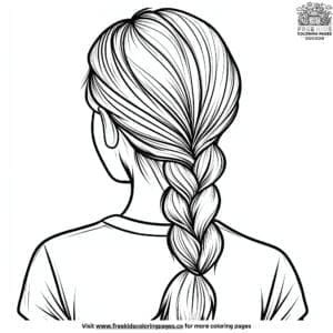 Ponytail braids hair coloring pages