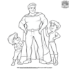 Powerful Superhero Dad Coloring Pages