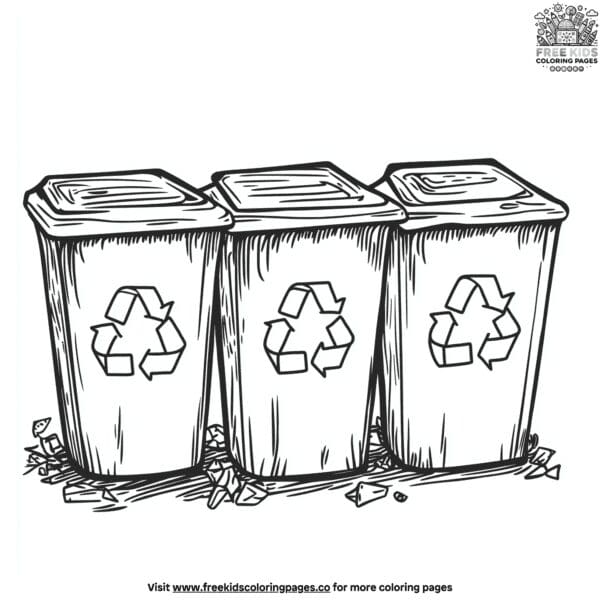 Recycling coloring pages