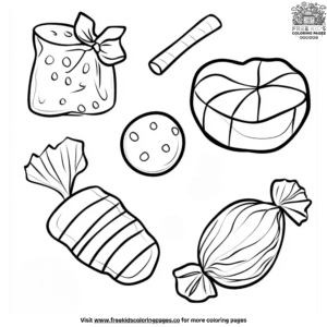 Simple Candy Outline Coloring Pages For Young Artists