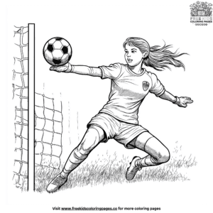 Female goalie coloring pages