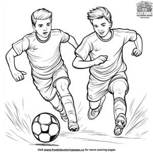 Soccer dribble coloring pages