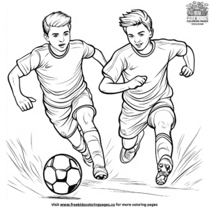 Soccer dribble coloring pages