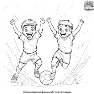 Soccer goal celebration coloring pages