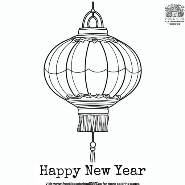 Decorative chinese new year coloring pages