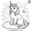 Rainbow Mane Unicorn Cat Coloring Pages