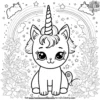 Unicorn cat with a sparkling horn and wings.