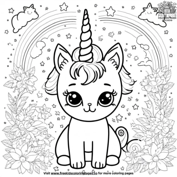 Unicorn cat with a sparkling horn and wings.