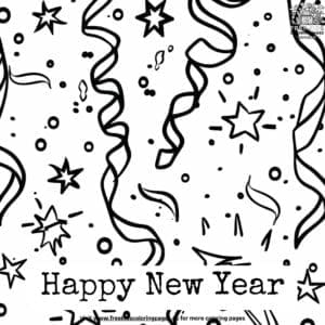 Vibrant New Year Celebration Coloring Pages: Ring In The Joy