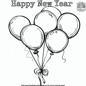 New Year Balloons Coloring Pages