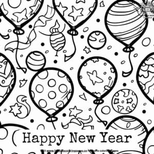 New Year Decorations Coloring Pages