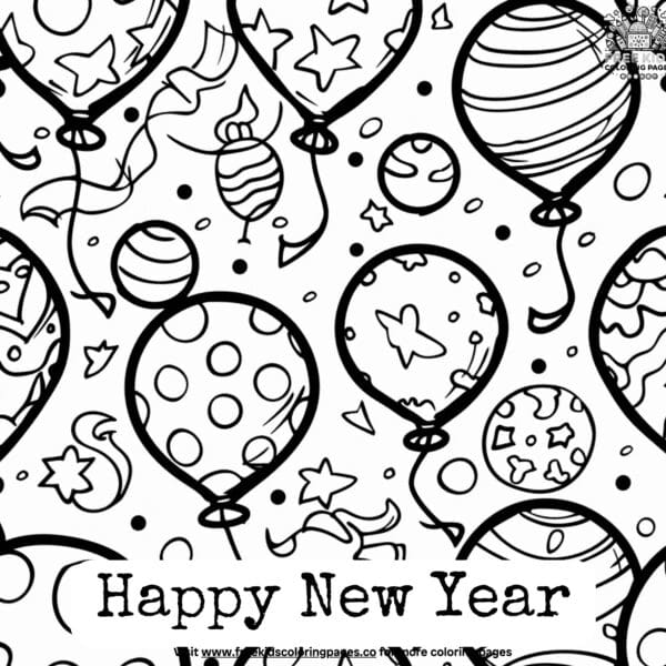 New year decorations coloring pages