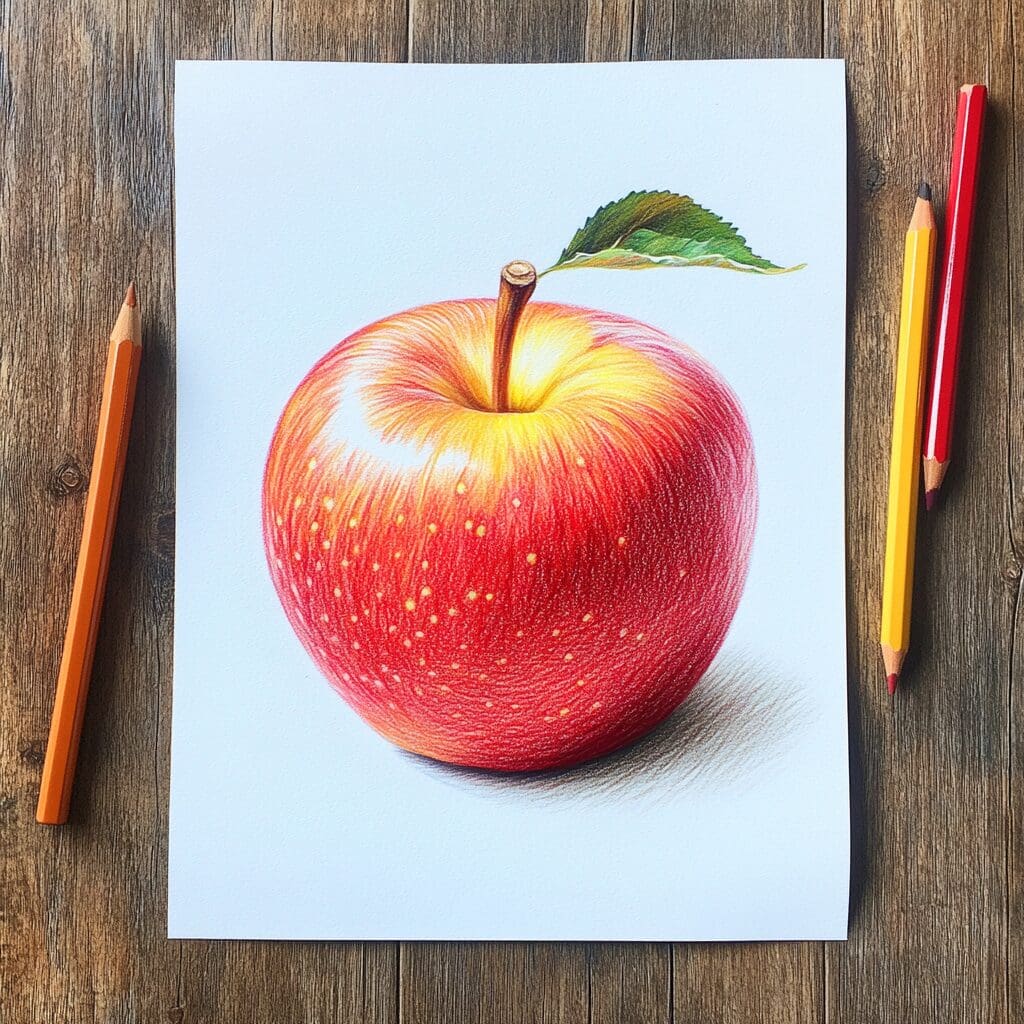 Apple coloring pencil