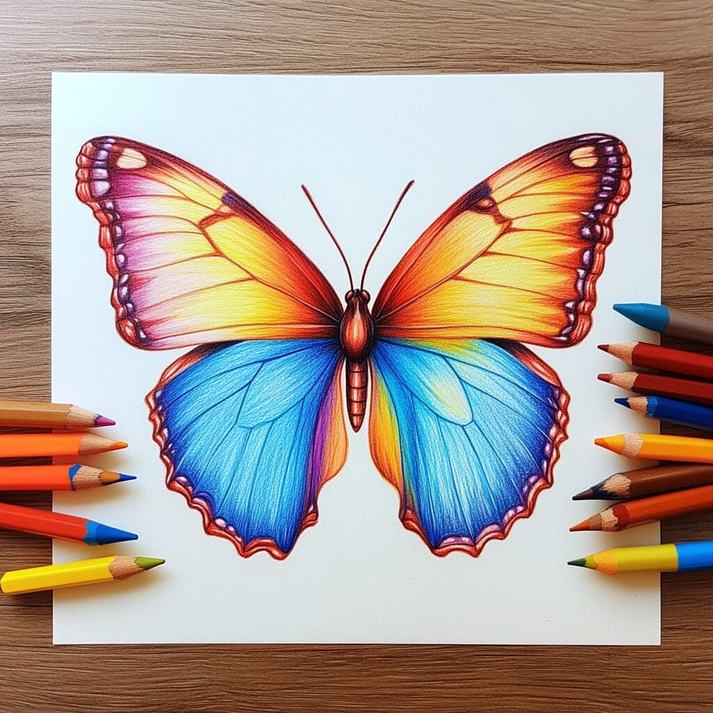 Butterfly coloring pencil