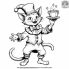 cat as a charming jester performing tricks.