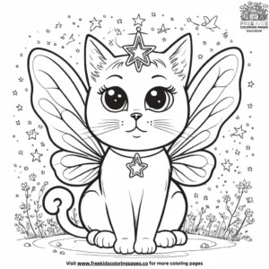 Cat as a fairy with delicate wings.