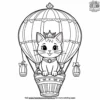 cat in a princess-themed hot air balloon.