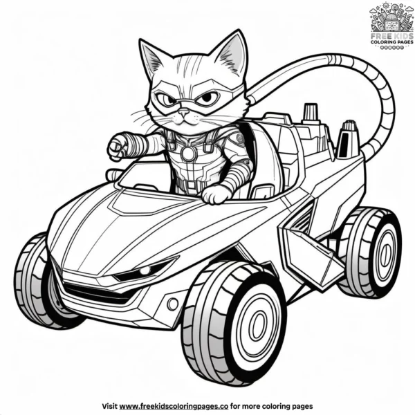 Cat capturing villain coloring pages