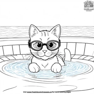 Cat swimming in a pool.