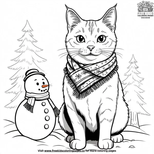 Cat wearing a festive scarf.