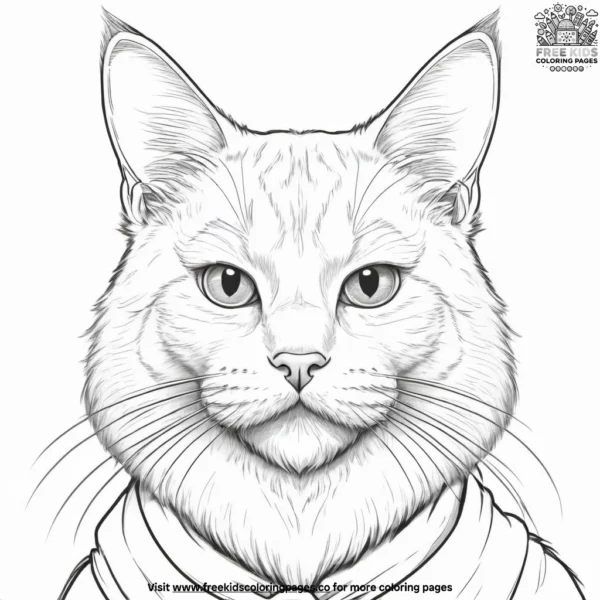 Santa beard cat coloring pages