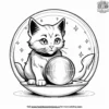 Cat with a magical crystal ball.