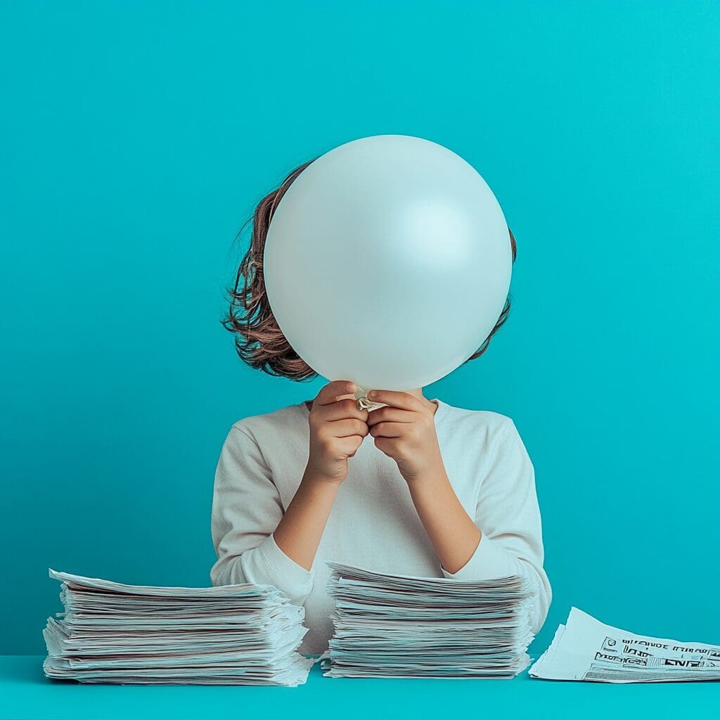 Child blowing a balloon