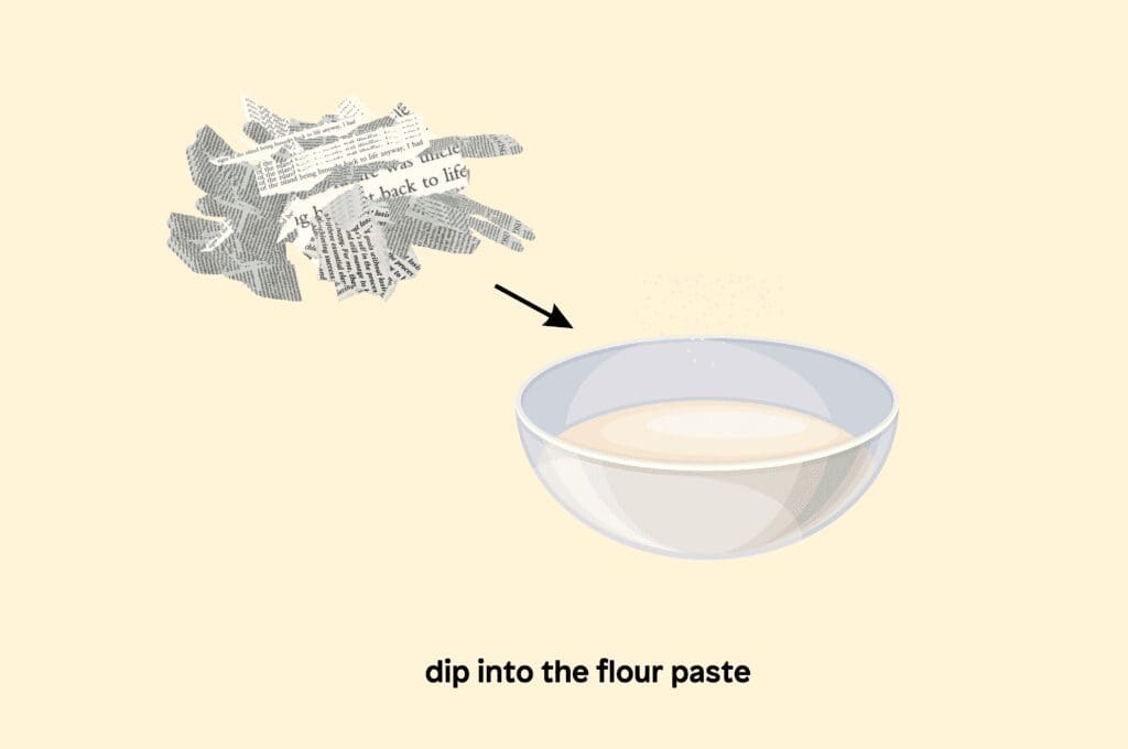 Dip into the flour paste