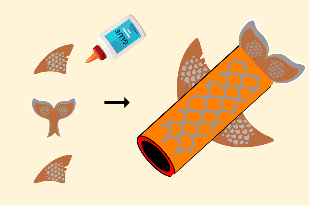 Glue the fins to either side