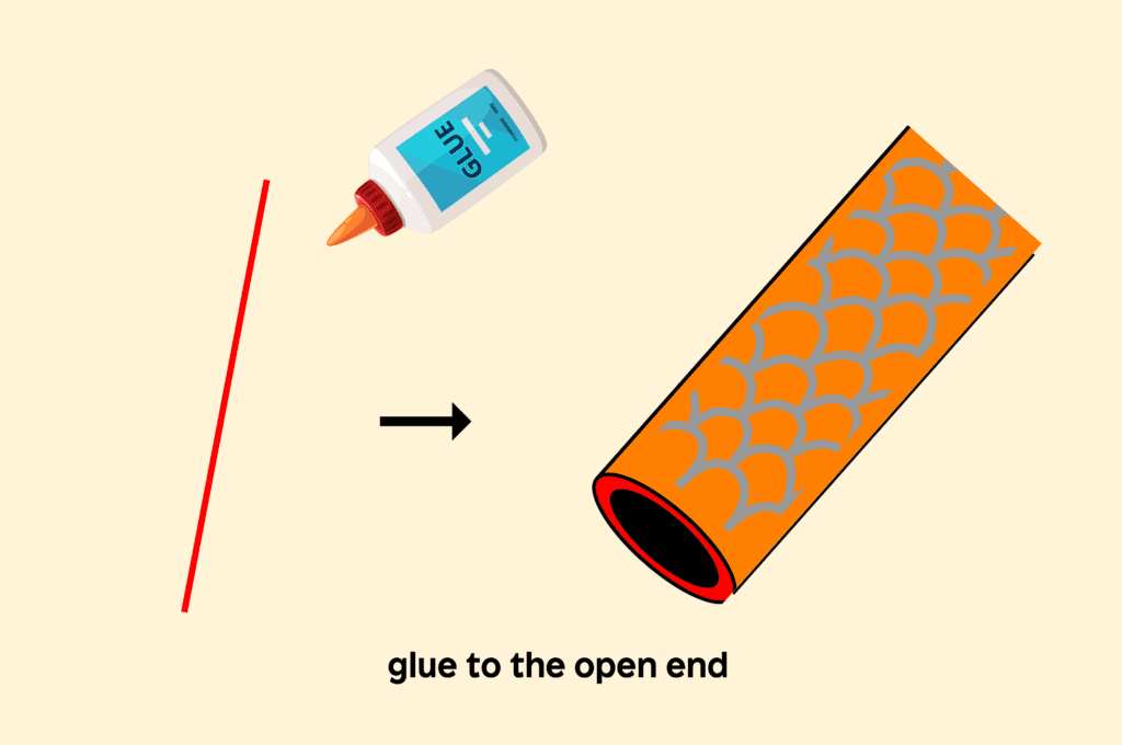 Glue to the open end