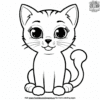 Kitten with Big Round Eyes Coloring Pages