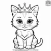 Kitten with Tiny Crown Coloring Pages