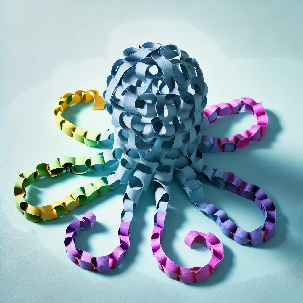 Paper chain octopus 2