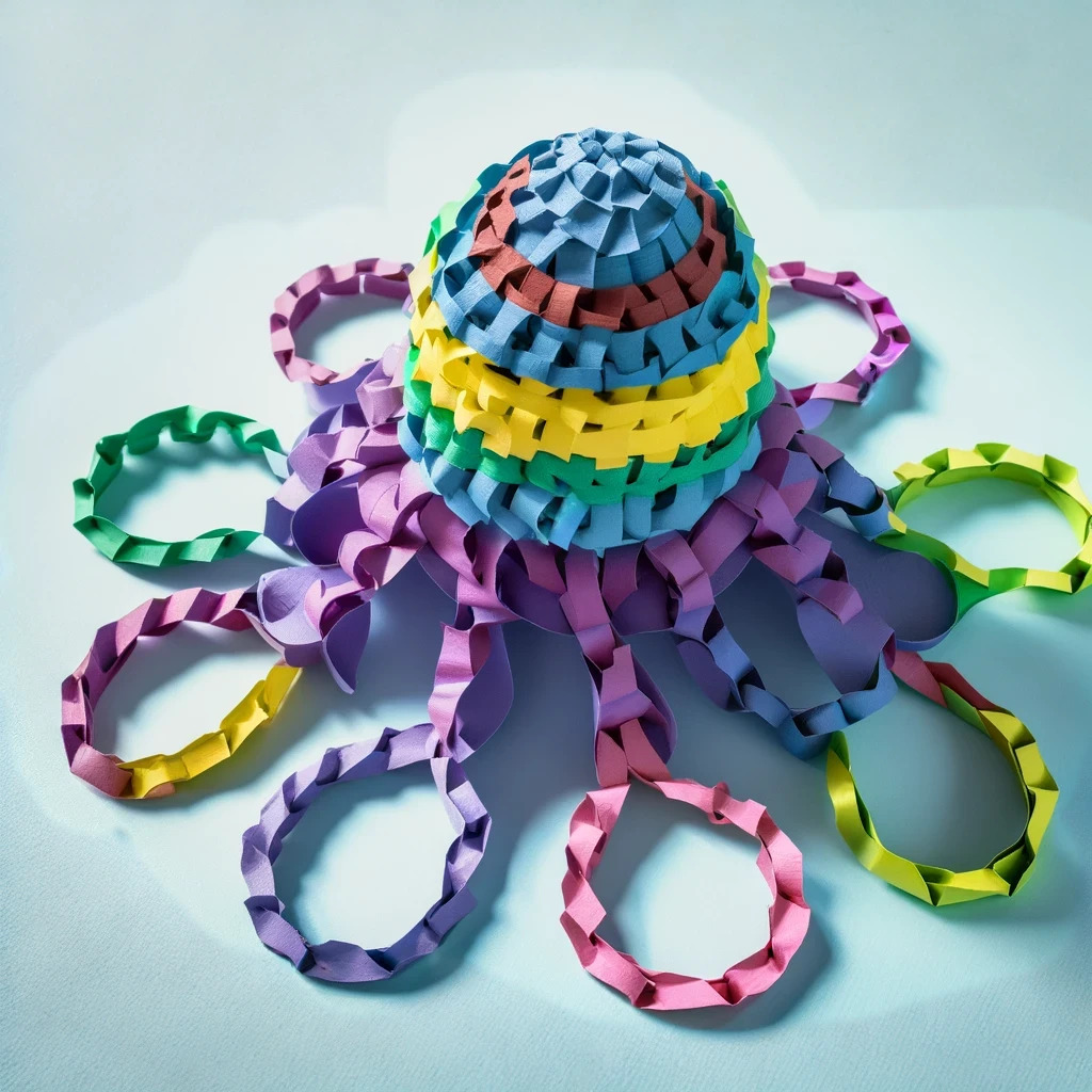 Paper chain octopus 3