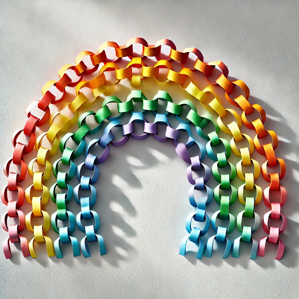 Paper chain rainbow 1