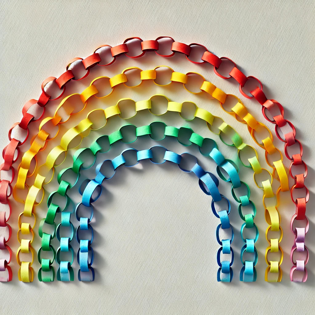 Paper chain rainbow 3