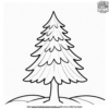 Evergreen Pine Tree Color Pages: Winter Wonderland